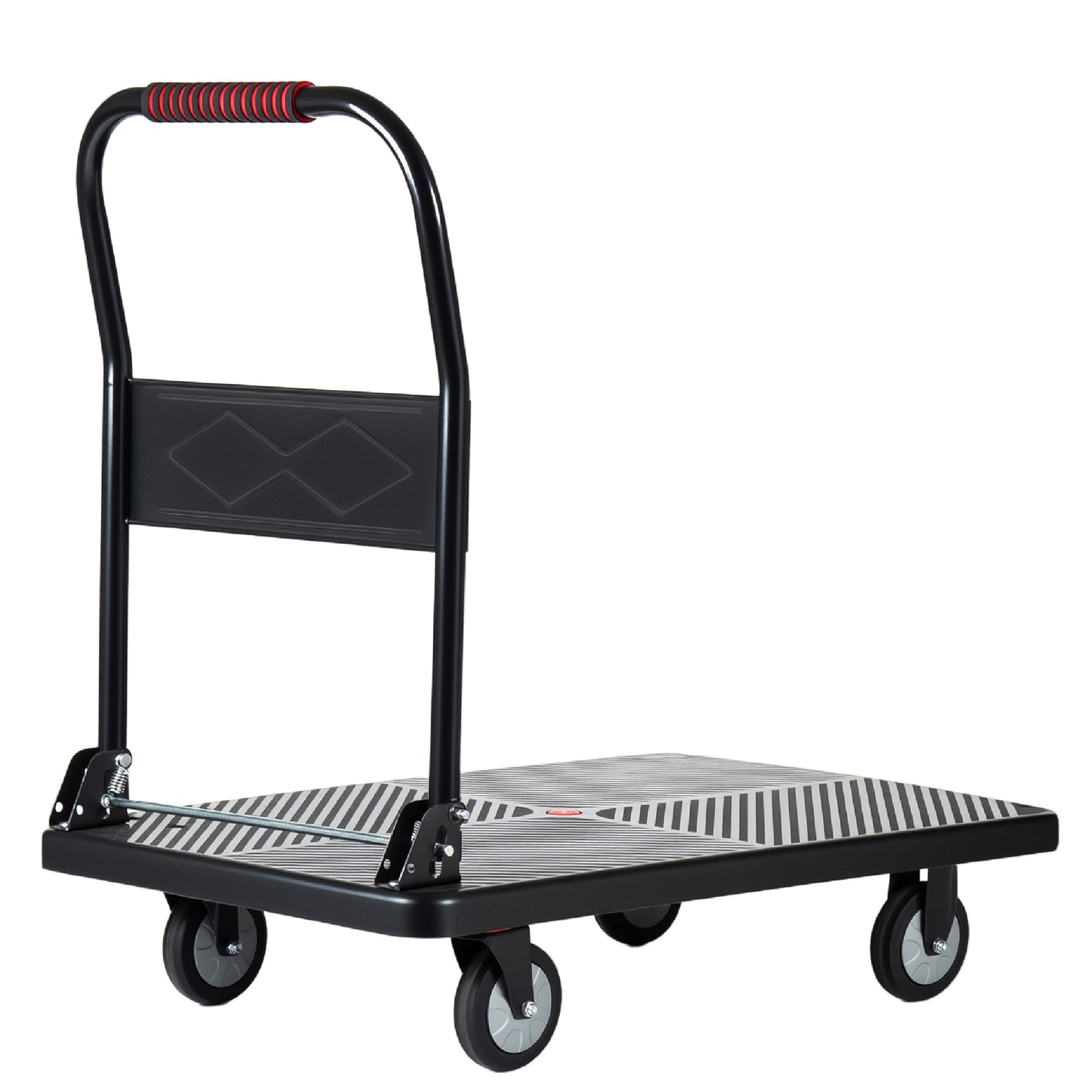 35- 3 4  Long X 24  Wide Platform Truck  Foldable Handcart With 5  TPR 360- Degree Silent Wheels  660lbs Heavy- Duty Push Dolly Cart  4 Steel Load- Bearing Beams For Warehouse Garage Home Use