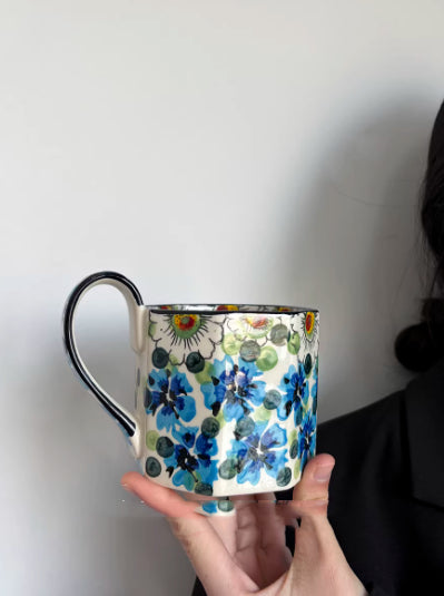 High-End Mug Hand-Painted Blueberry Ceramic Water Coffee Cup Gift For Guests Niche Present