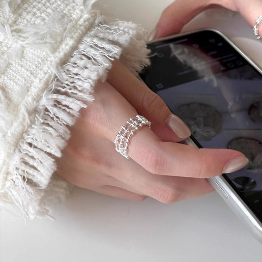Korean Aesthetic 925 Sterling Silver Adjustable Plain Ring