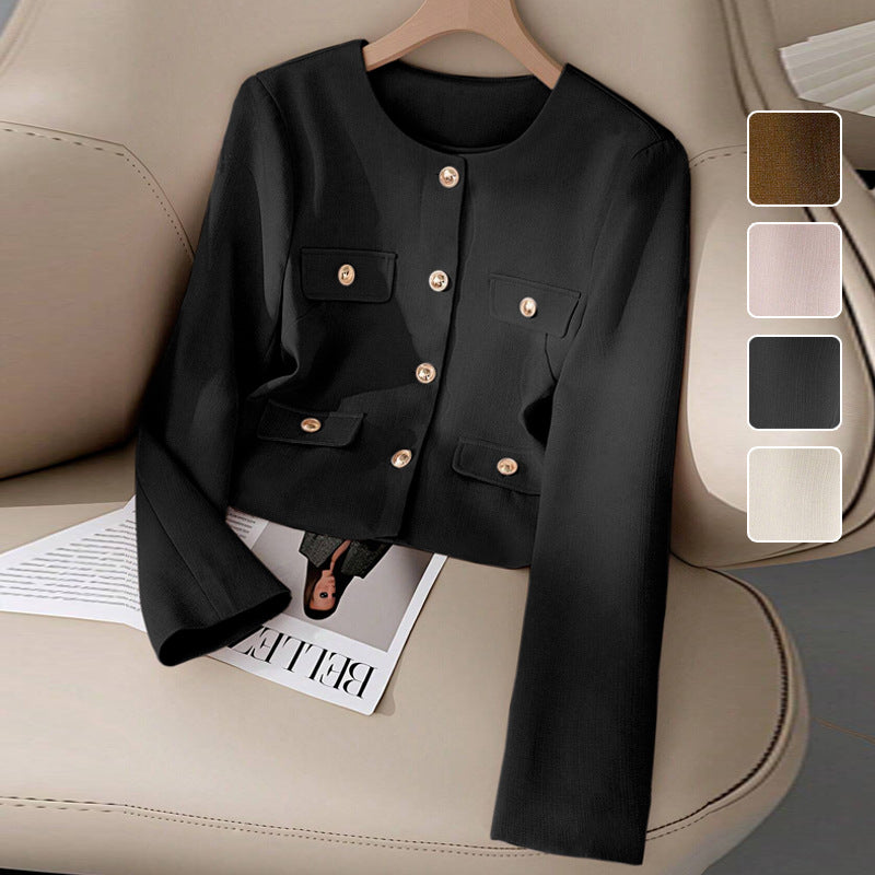 New Round Neck Autumn Fashion Short Round Neck Wool Coat