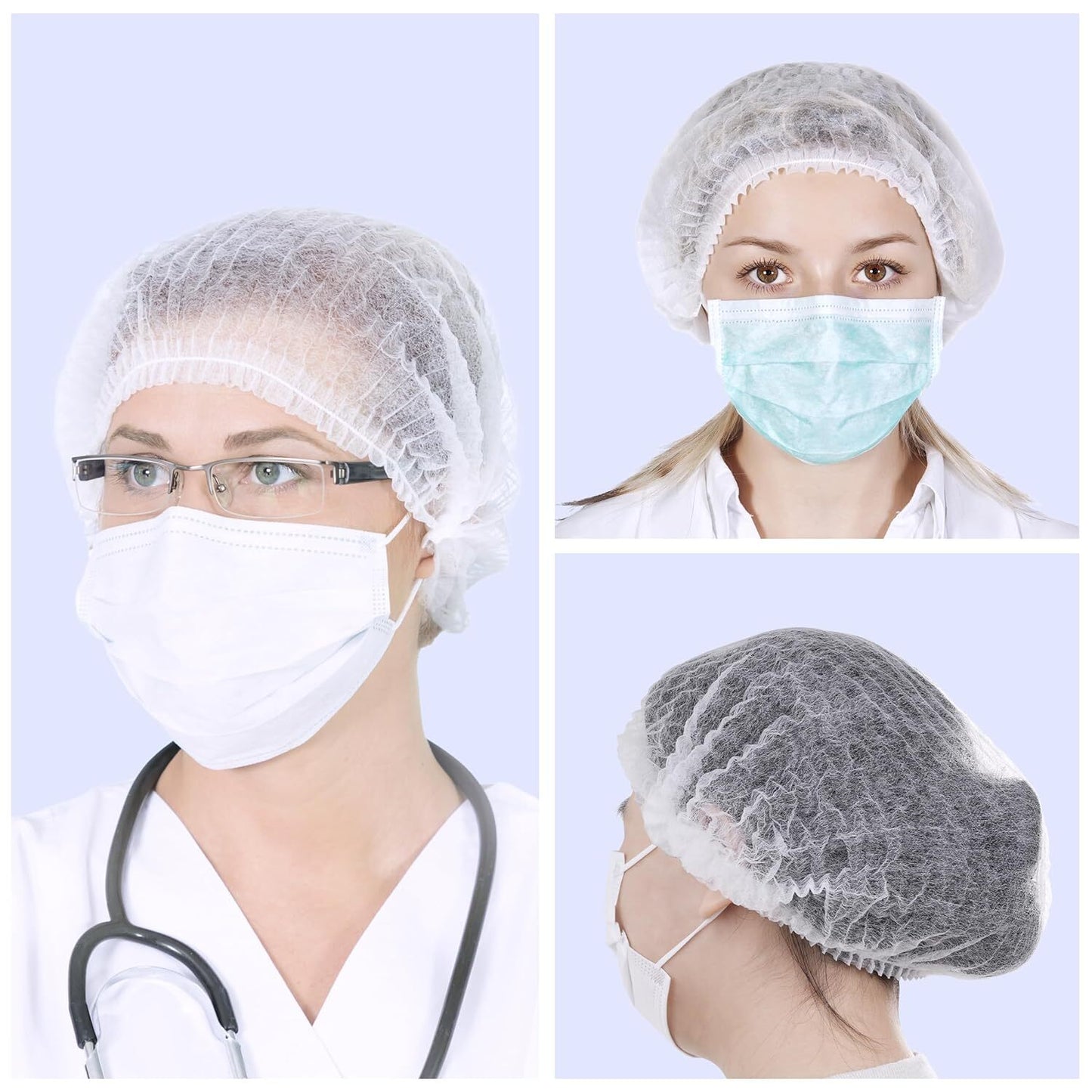 10 0 0Pcs Disposable Head Cover Hair Net White Elastic Hair Cap For Beauty Salon