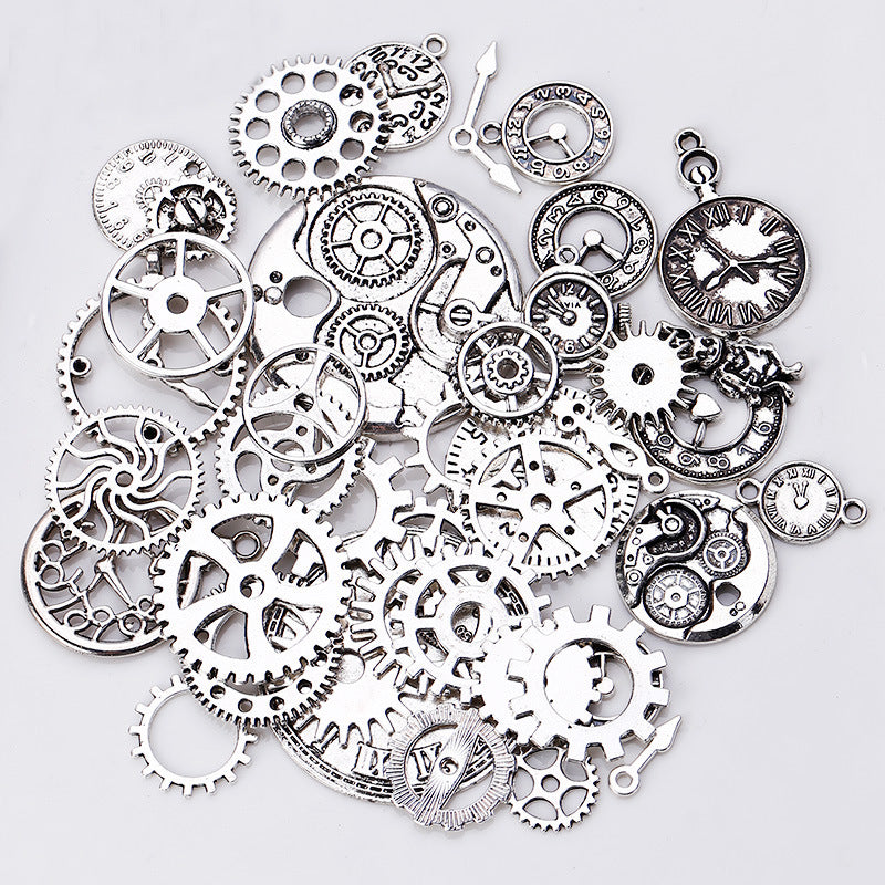 Retro Plated Metal Mixed-Style Punk Gear Clock Jewelry Accessories